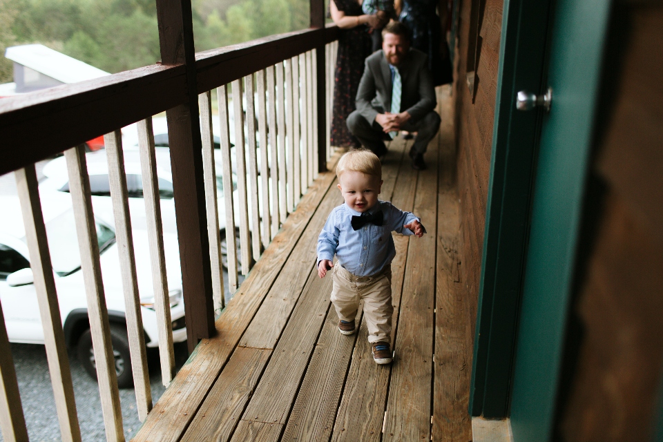 Toddler Boy playing at Camp Friendship summer camp wedding venue