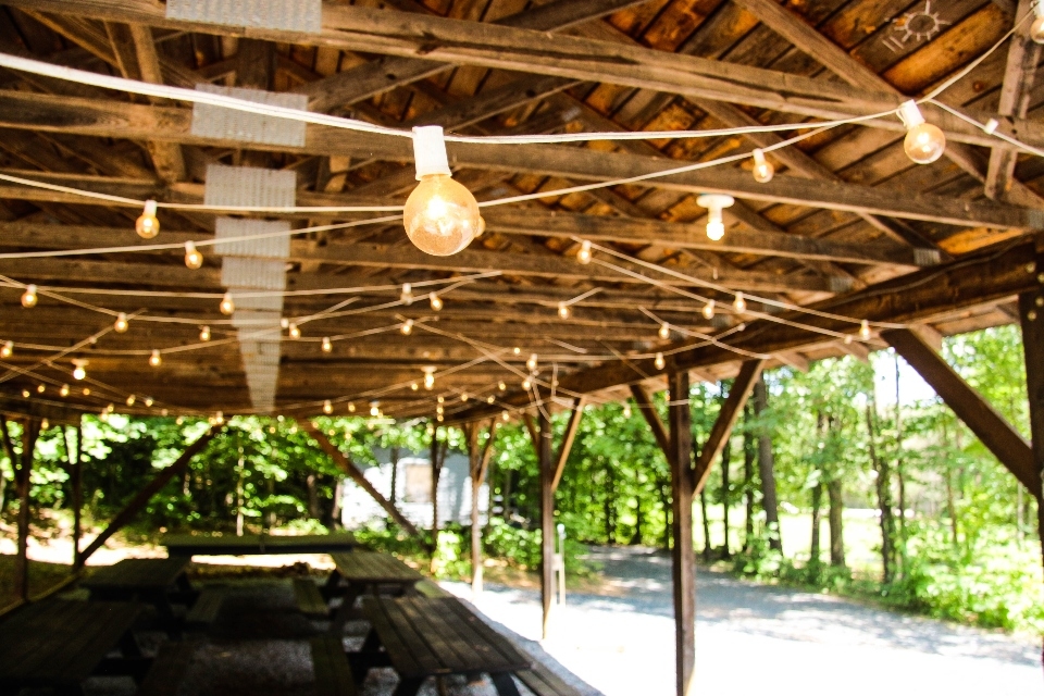 Junior Girls pavilion with string lights