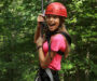 Girl on ropes course